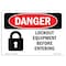 Signmission OSHA Sign, Lockout Equipment Before Entering, 10in X 7in Rigid Plastic, 7" W, 10" L, Landscape OS-DS-P-710-L-1432 - alternate 1